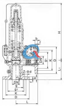 A41H彈簧微啟封閉式安全閥 (外形結(jié)構(gòu)尺寸)
